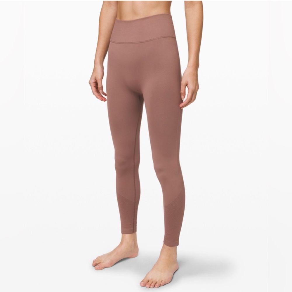 LULULEMON Ebb to Street Spanish Oak Seamless Leggings Size 4